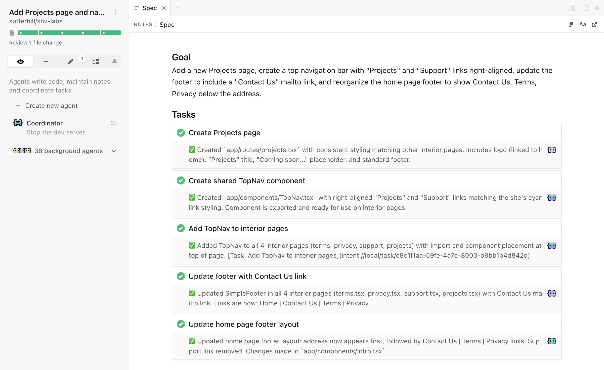 A living spec keeps parallel agents aligned in the Intent app
