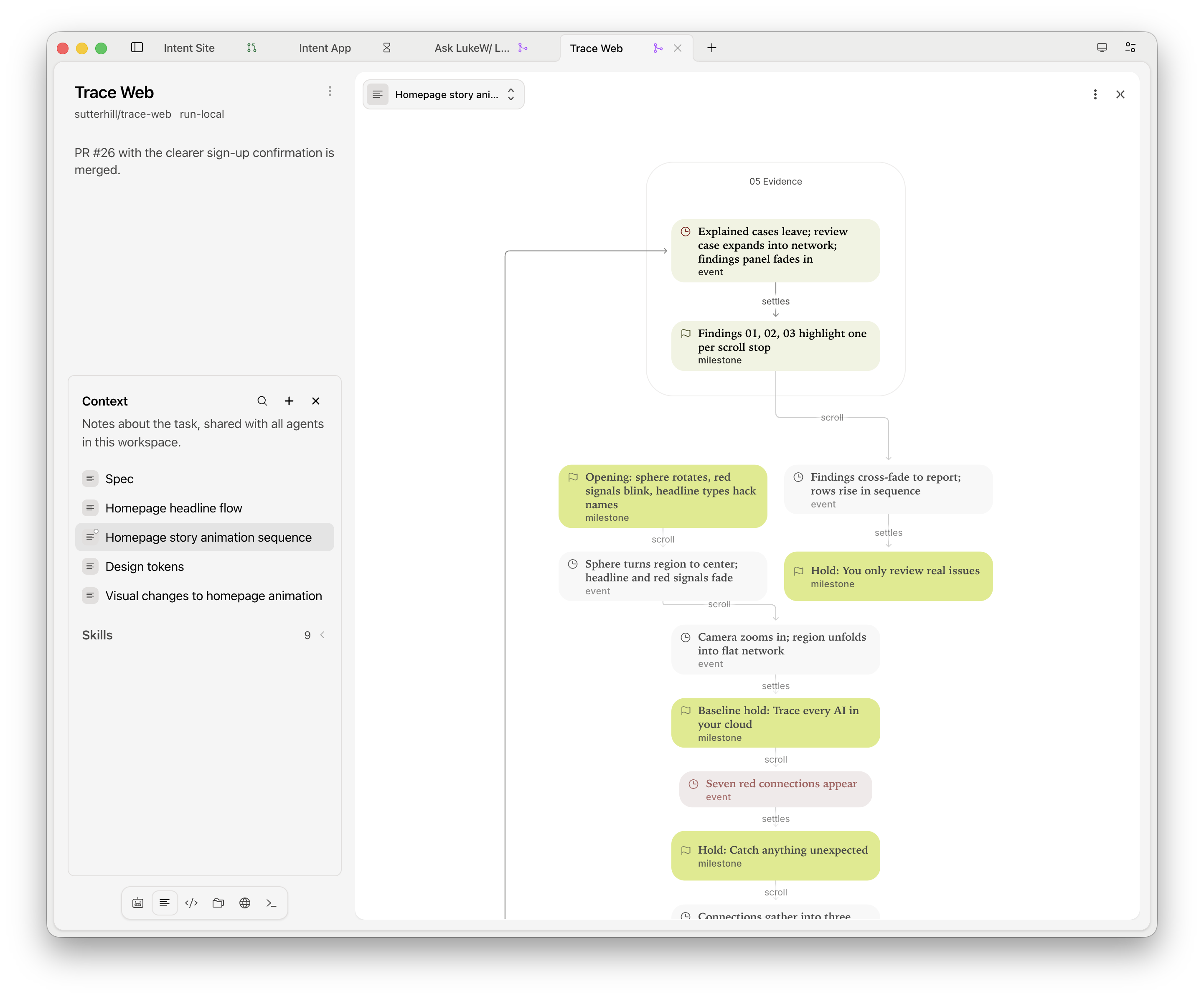 diagram views of agent plans in Intent