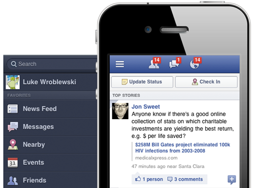 multidevice layout patterns: Facebook off screen