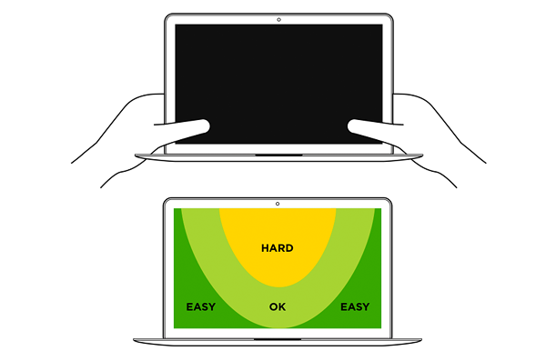 comfortable touch areas on touch-enabled laptops