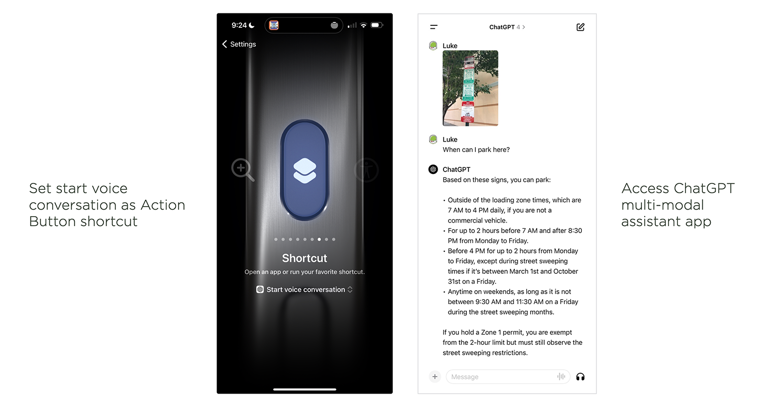 Configuring iOS ChatGPT app with iPhone action button