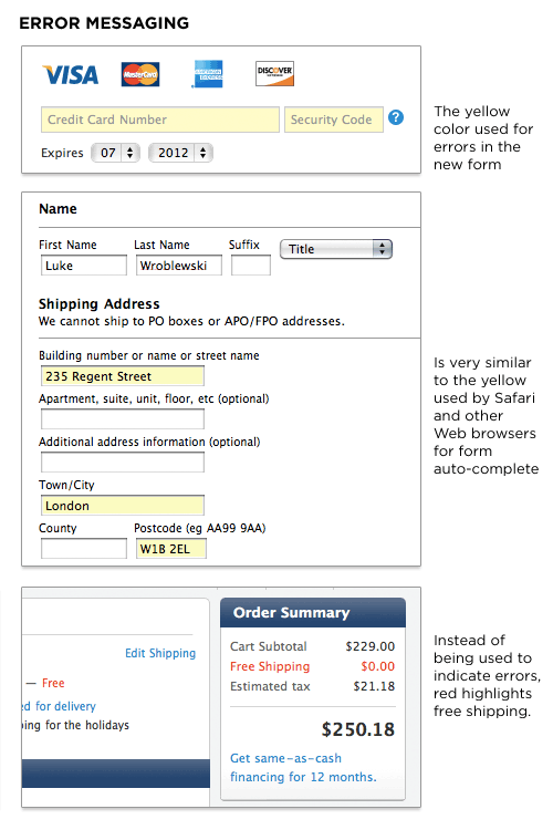 Apple's new checkout errors