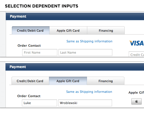 Mutually Exclusive Input Groups in Web Forms