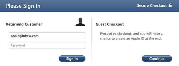 Prominent guest checkout option