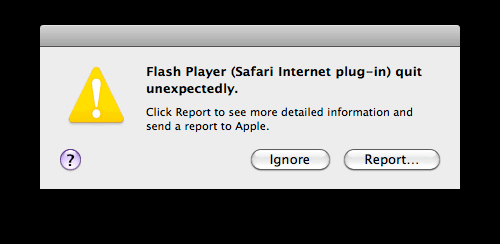 Flash Crashed Safari