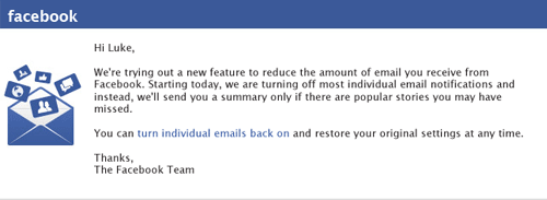 Less Email Facebook