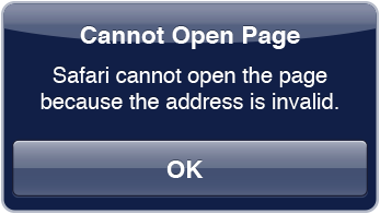 Custom URL errors in Safari