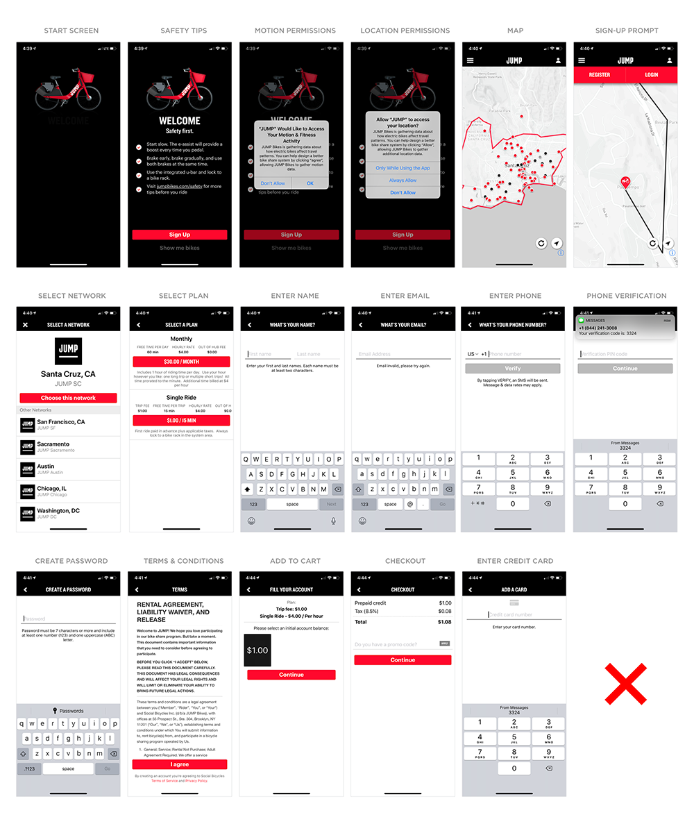 Jump mobile app on-boarding process