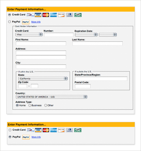 Southwest Web form