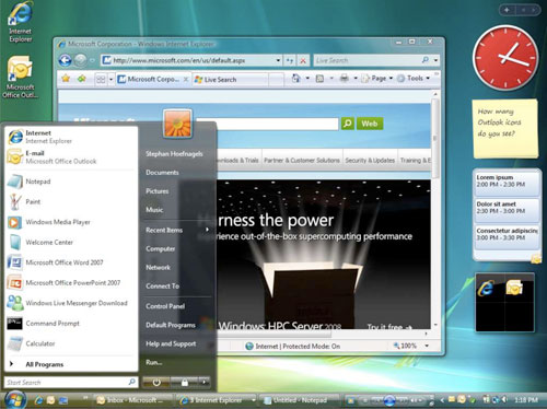 Windows Vista desktop